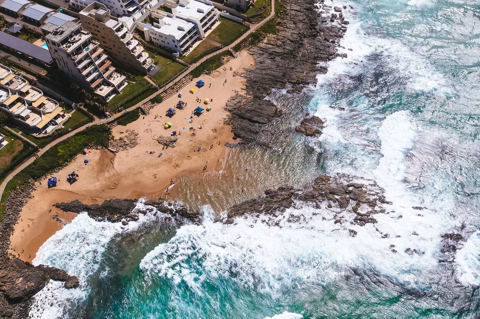 Vue aérienne de la côte de Durban