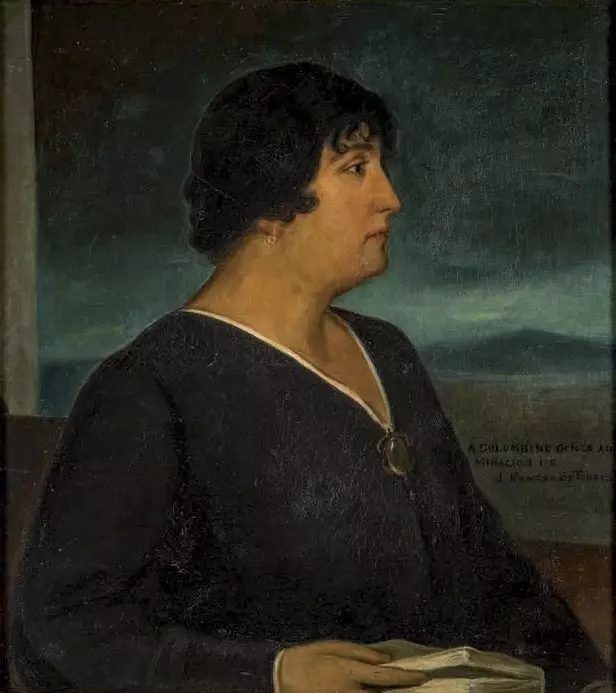 Potret Carmen de Burgos yang dibuat oleh Julio Romero de Torres pada tahun 1917