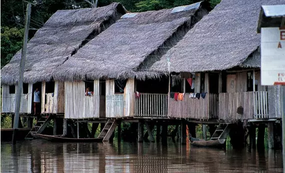 Maisons sur pilotis amazoniennes