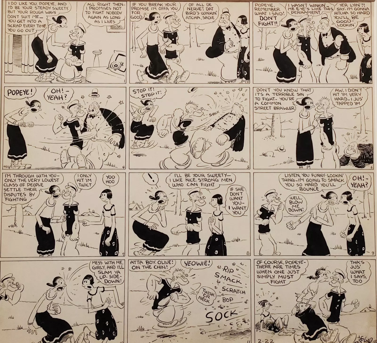 Elzie Crisler Segars 'Popeye'-side