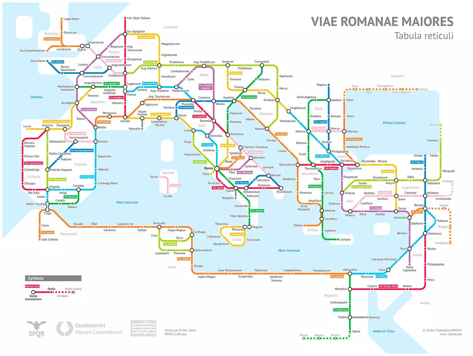 Die Karte der wichtigsten Römerstraßen in Europa