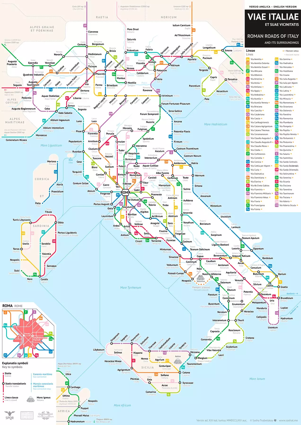 Mappa tat-toroq Rumani tal-Italja