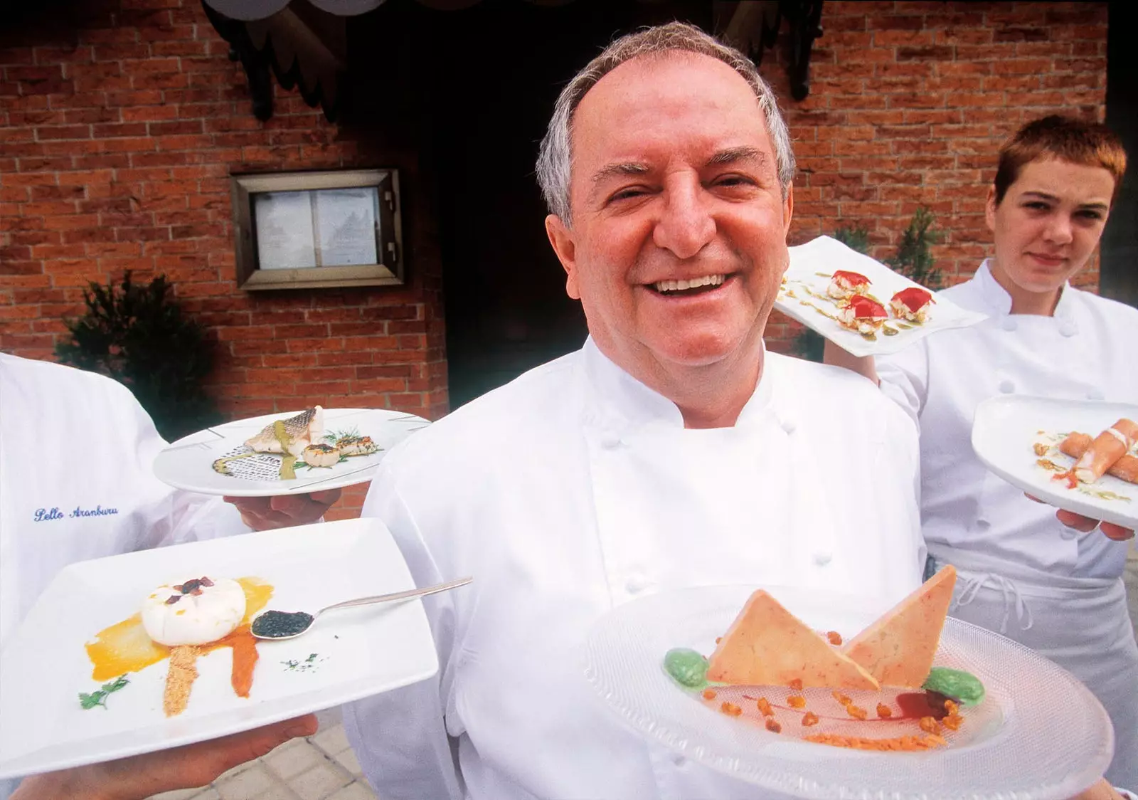 Juan María Arzak with some of his creations