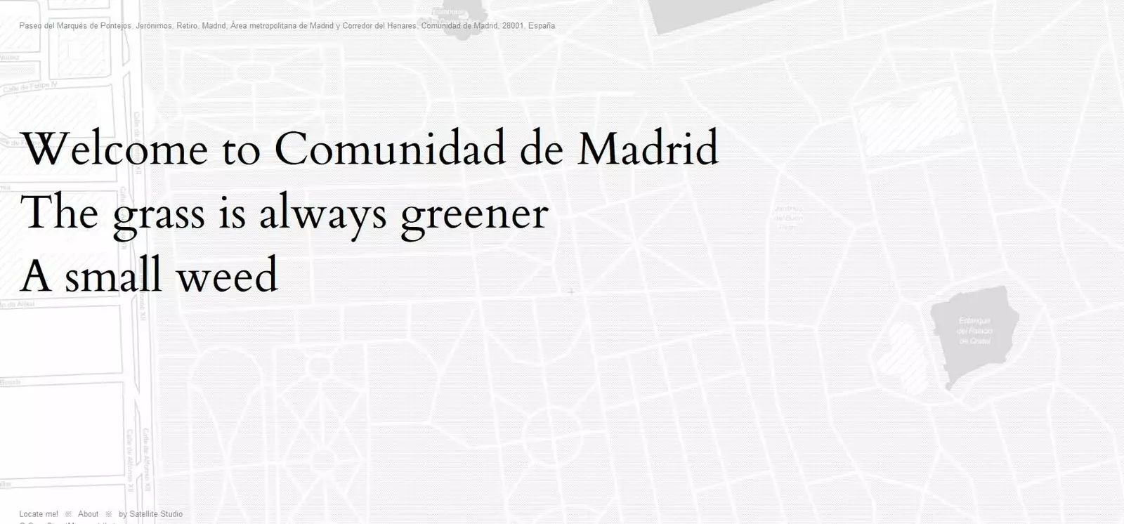 openstreetmap haiku Madridin El Retiron puutarhoista