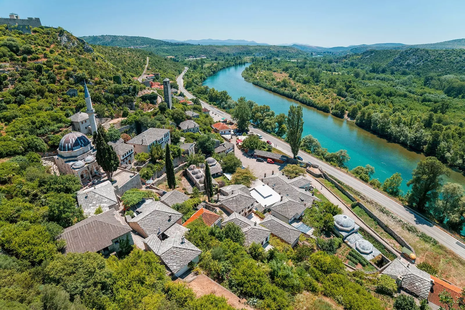 Hersegóvína Mostar austurlensk þorp og víngarða með Miðjarðarhafs ilm