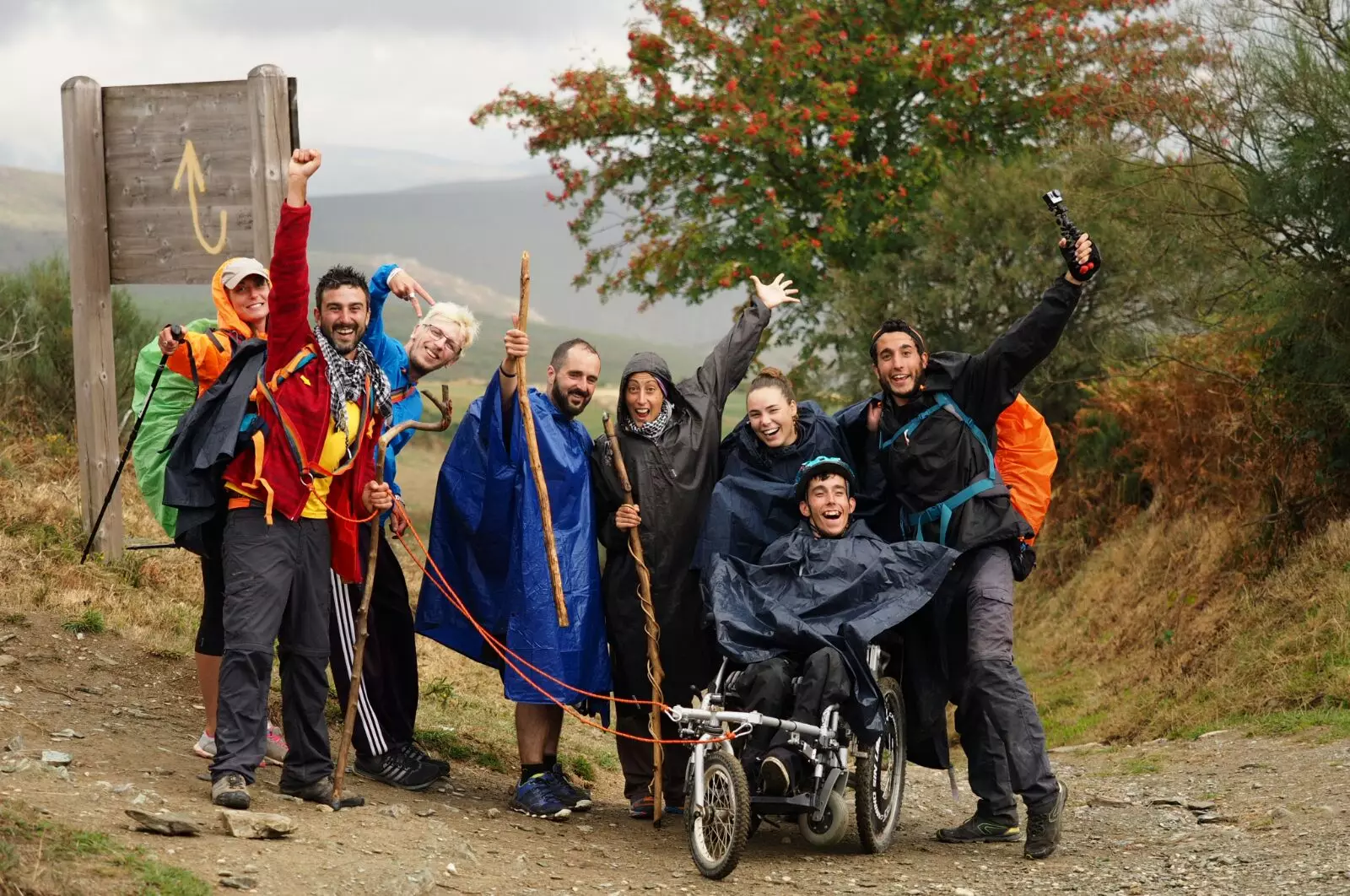 road without limits documentary group on the road to santiago with a wheelchair