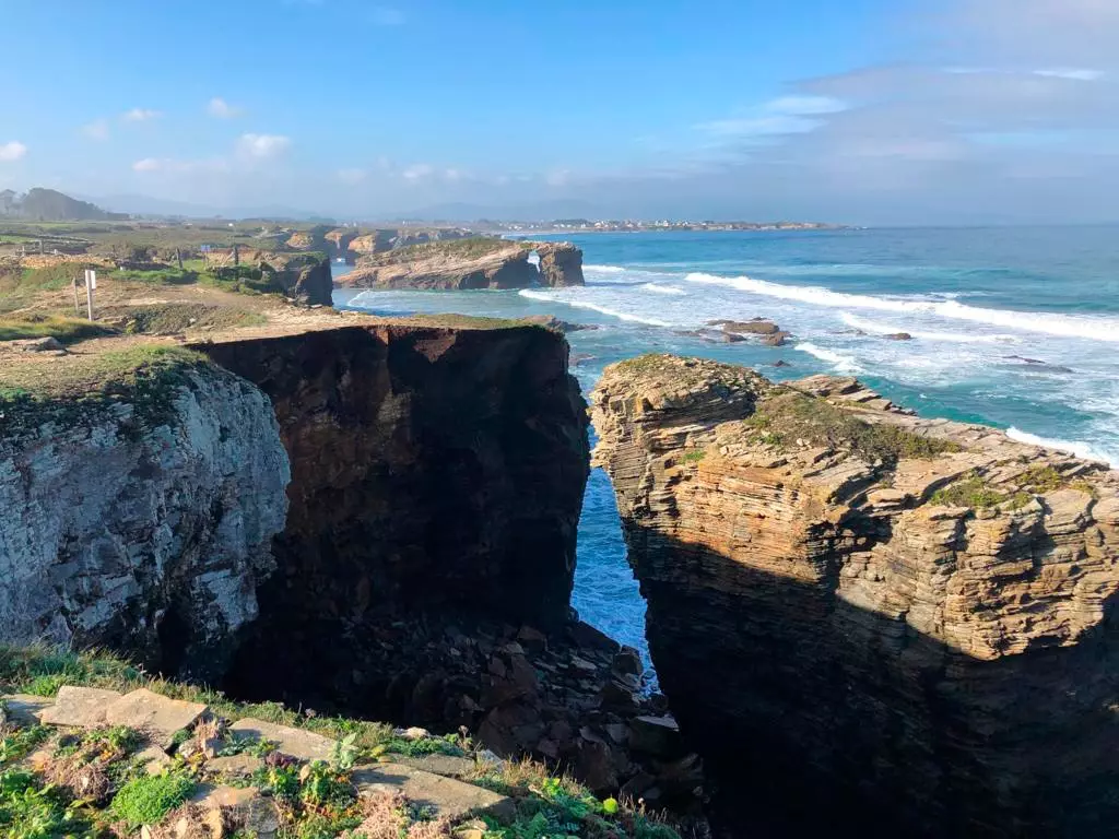 Bogafjarlægð Las Catedrales strönd Ribadeo Lugo