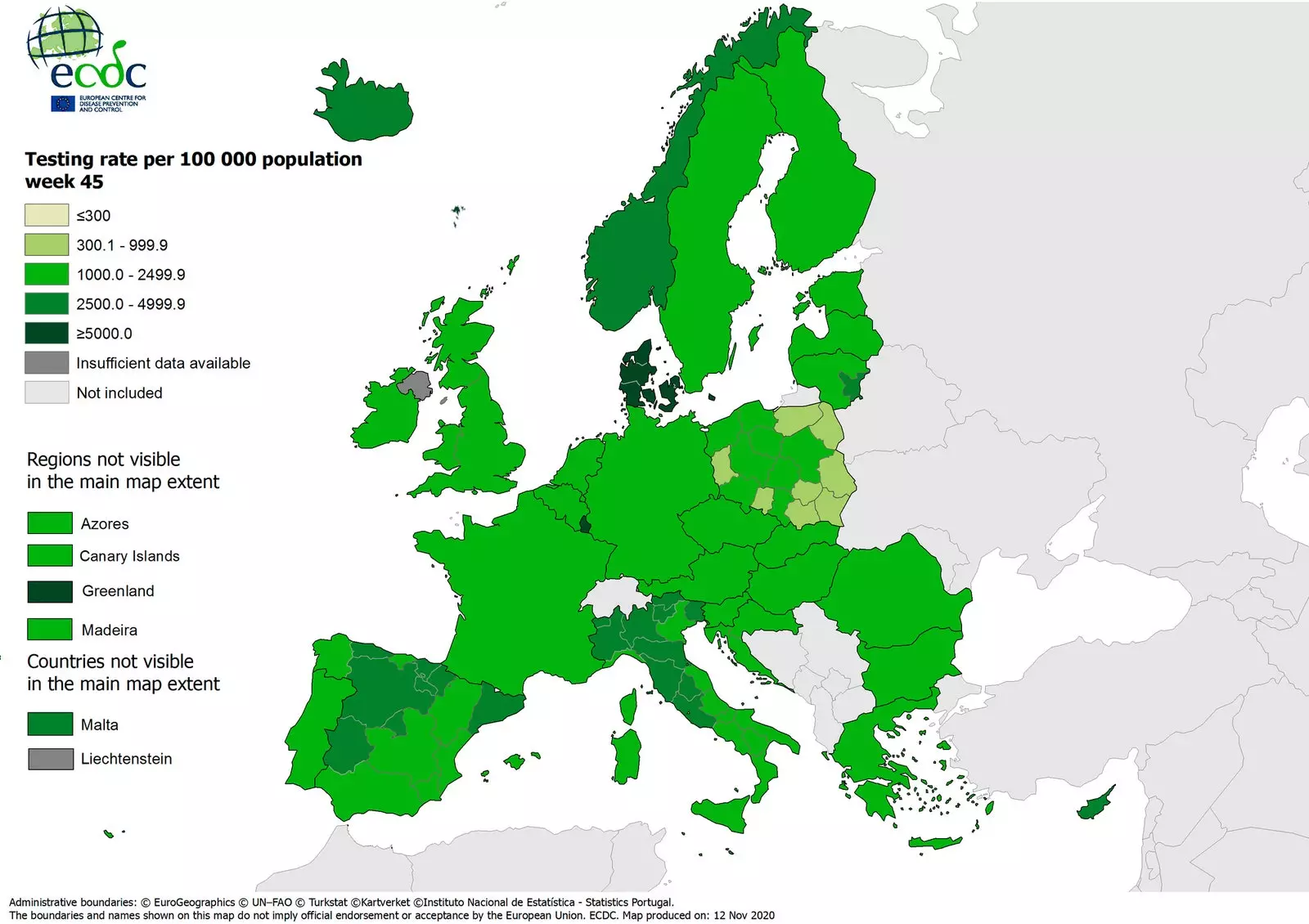 Hartă Centrul European pentru Prevenirea și Controlul Bolilor