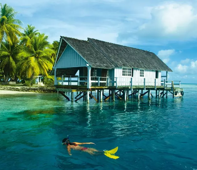 Atollen i Tuamotu-skärgården på Tahiti