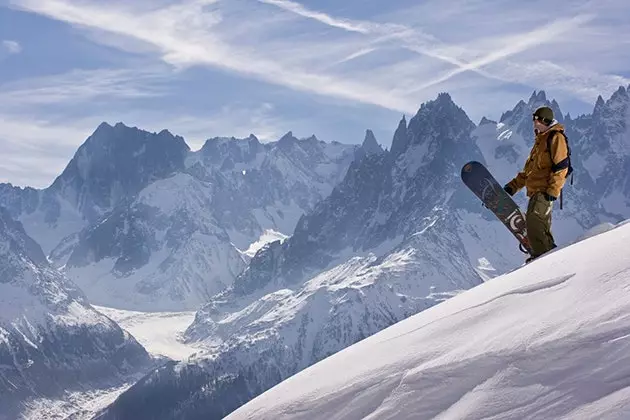 Snowboarden in Chamonix