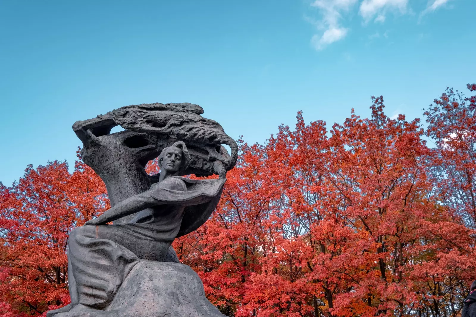 Statue til Chopin Warszawa Polen.