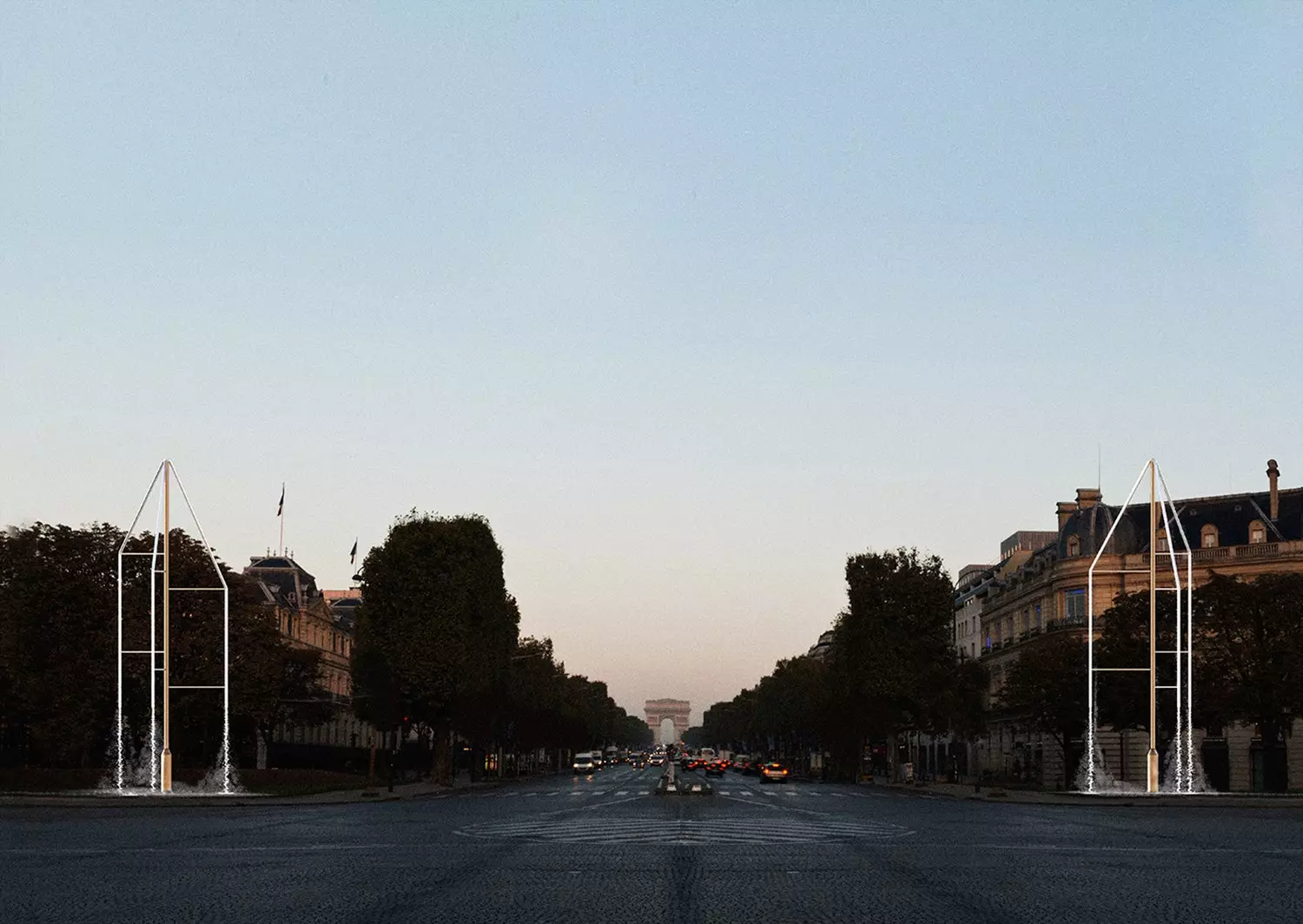 Paris Champs Elysees debüt fəvvarələrinin görünüşünü dəyişir