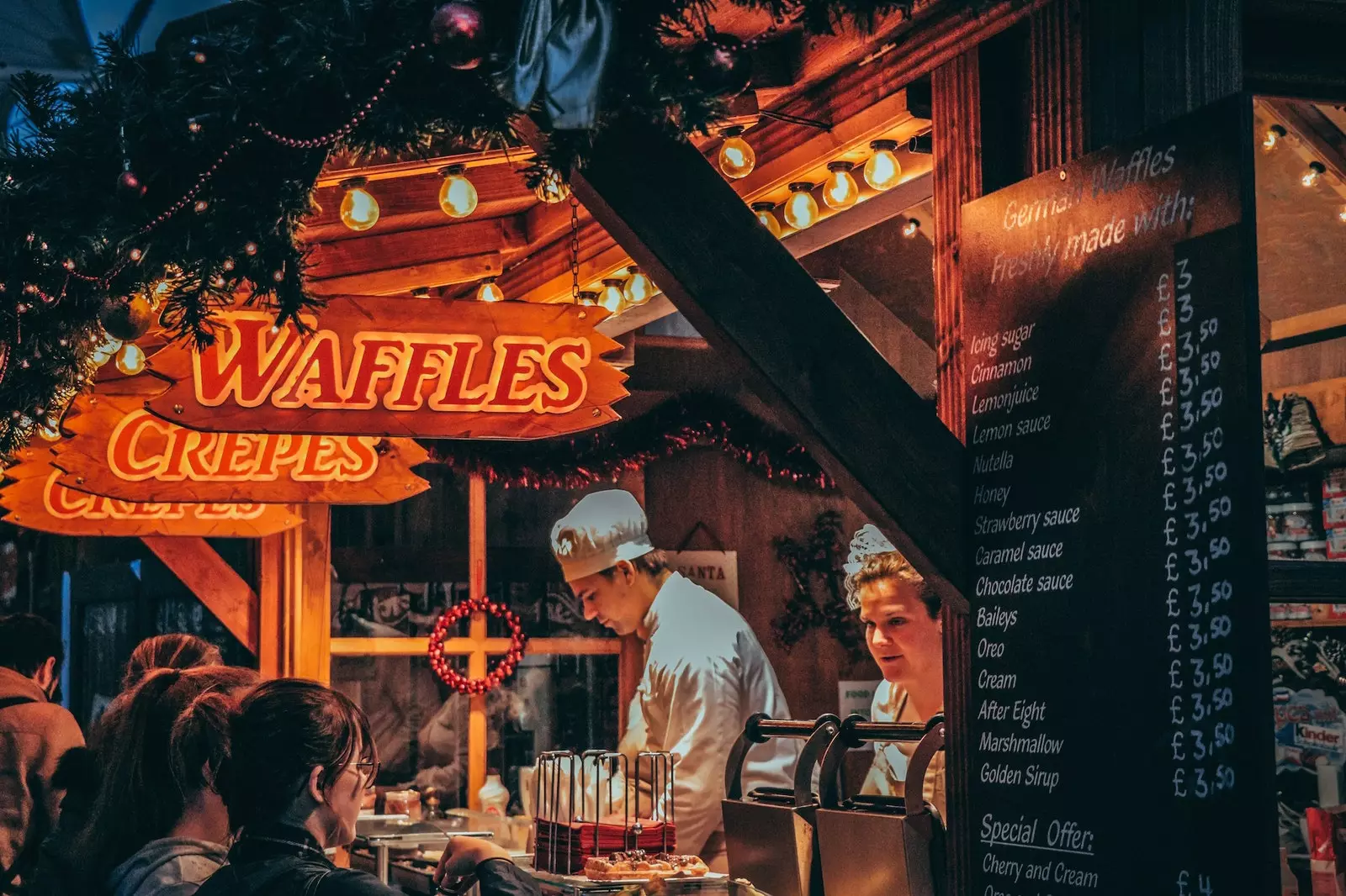 Matståndsområde på julmarknad