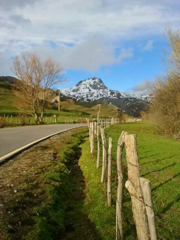 Peña Ubiña के रास्ते में उस सड़क के साथ जो Pinos शहर तक जाती है।