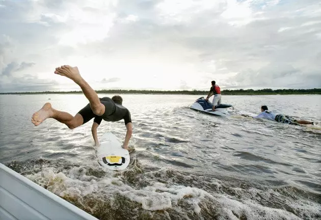 Pororoca or surfing in the Amazon