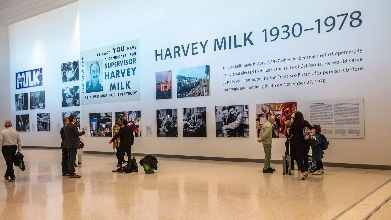 Harvey Milk exhibit in the new terminal