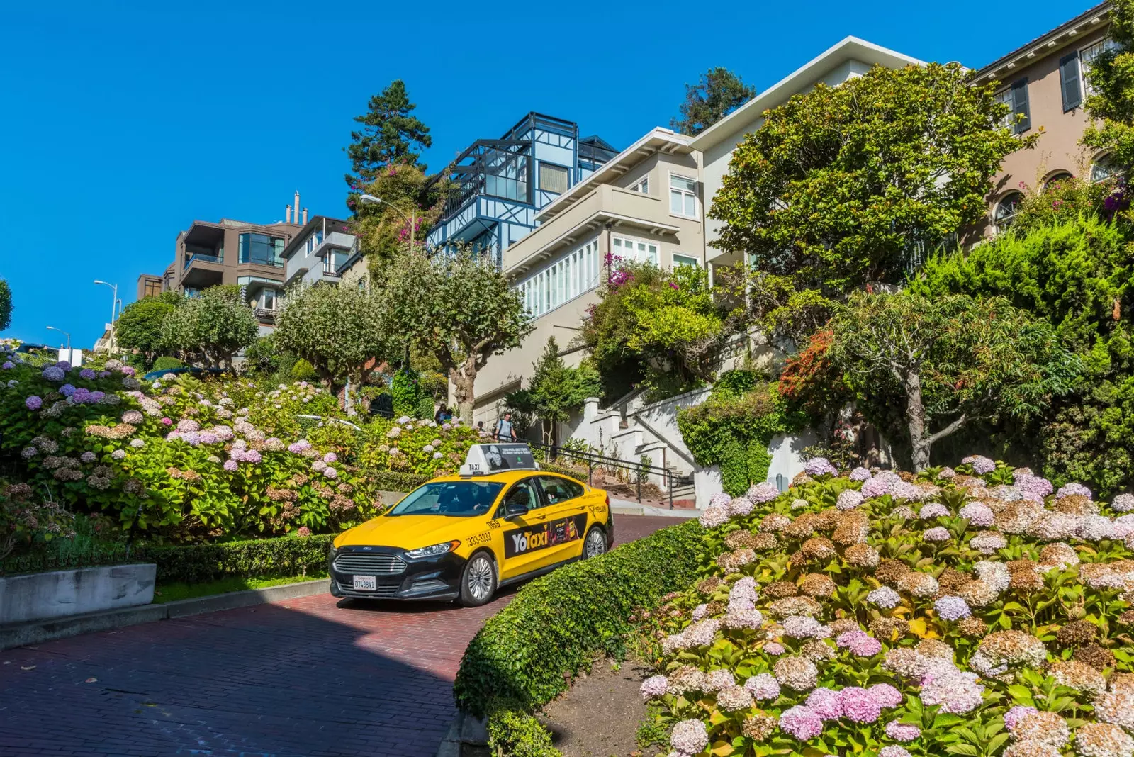 Lombard Crooked Street heeft 8 scherpe bochten.