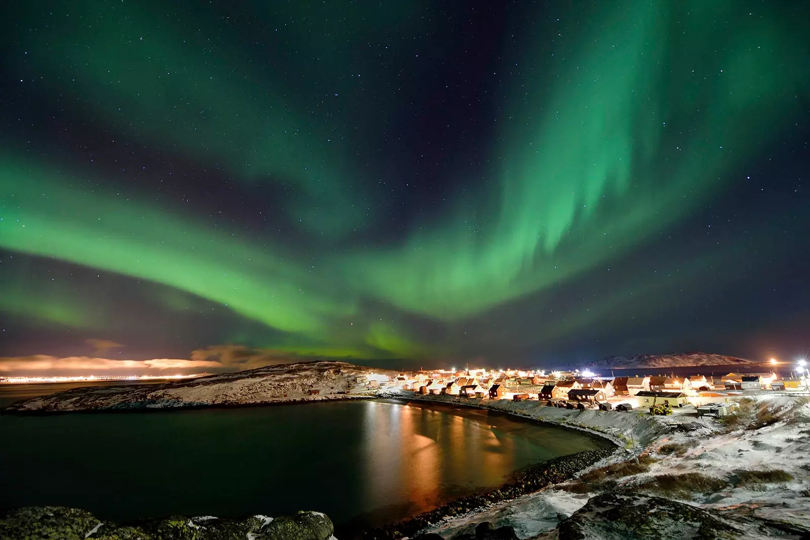 norrsken över den norska byn