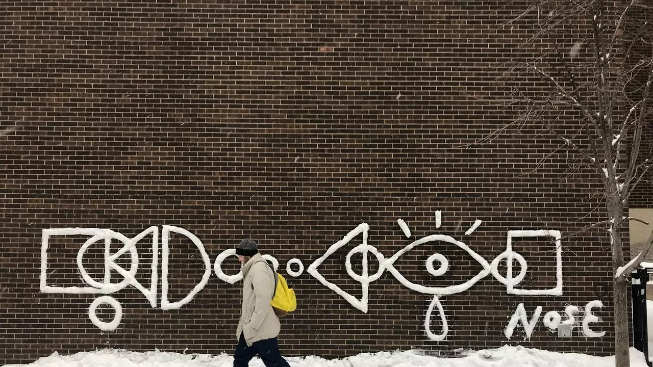 Murales di neve: questo spagnolo dà un'altra svolta all'arte effimera a Chicago