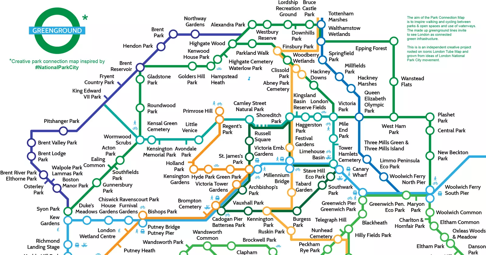 zelená mapa Londýna