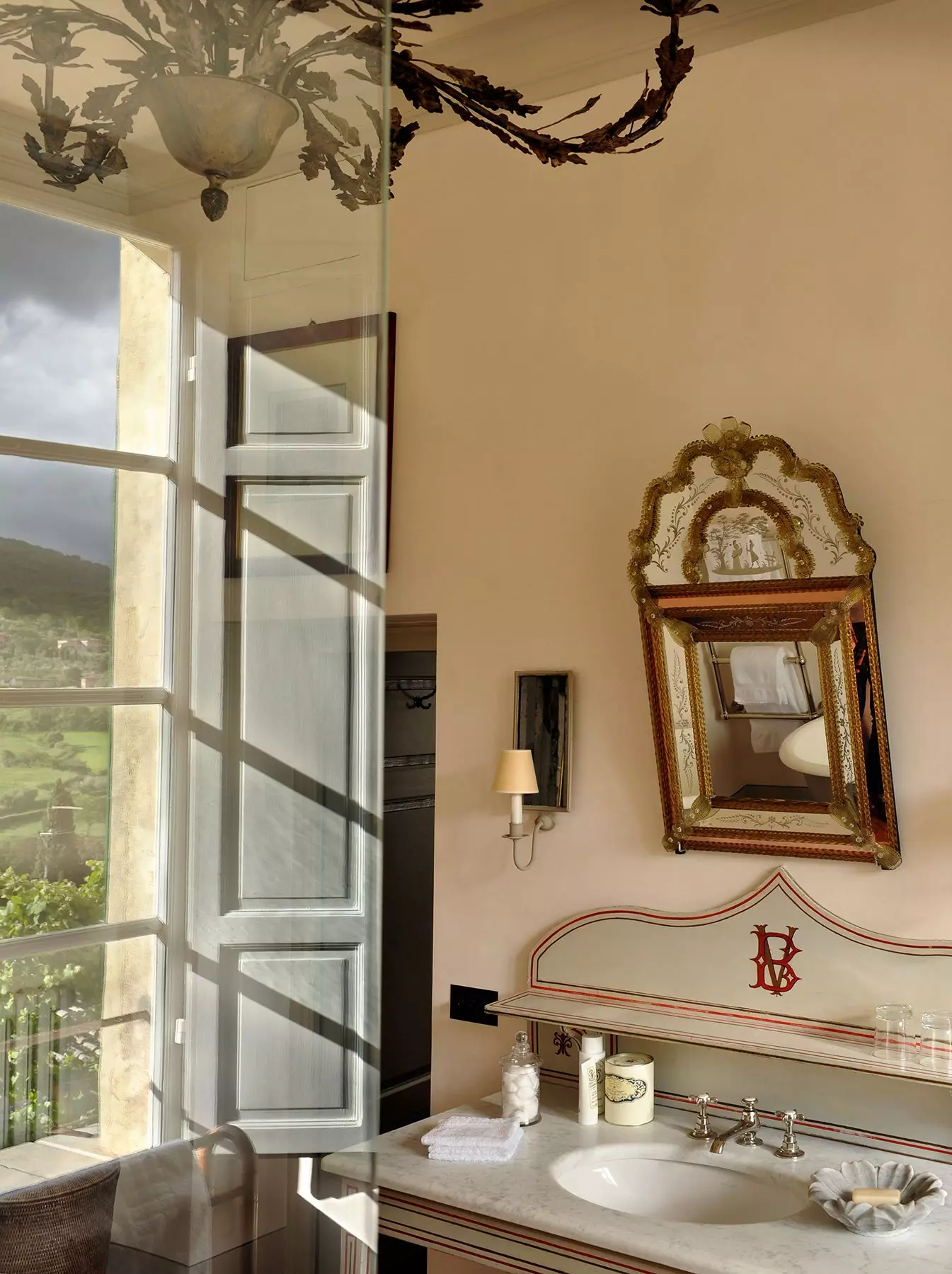 One of the bathrooms at Villa Cetinale