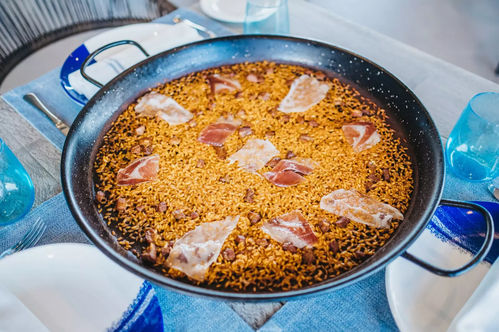 Arroz Ibrico com presunto secreto de Carrasco e bacon La Milla