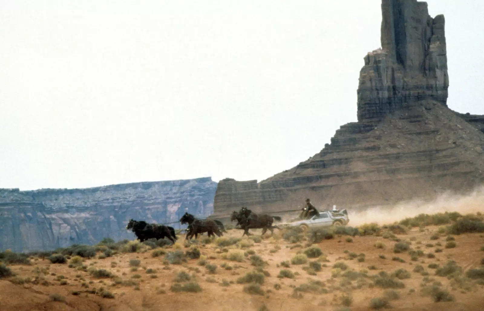 DeLorean DMC12 i en scene fra 'Back to the Future III'.