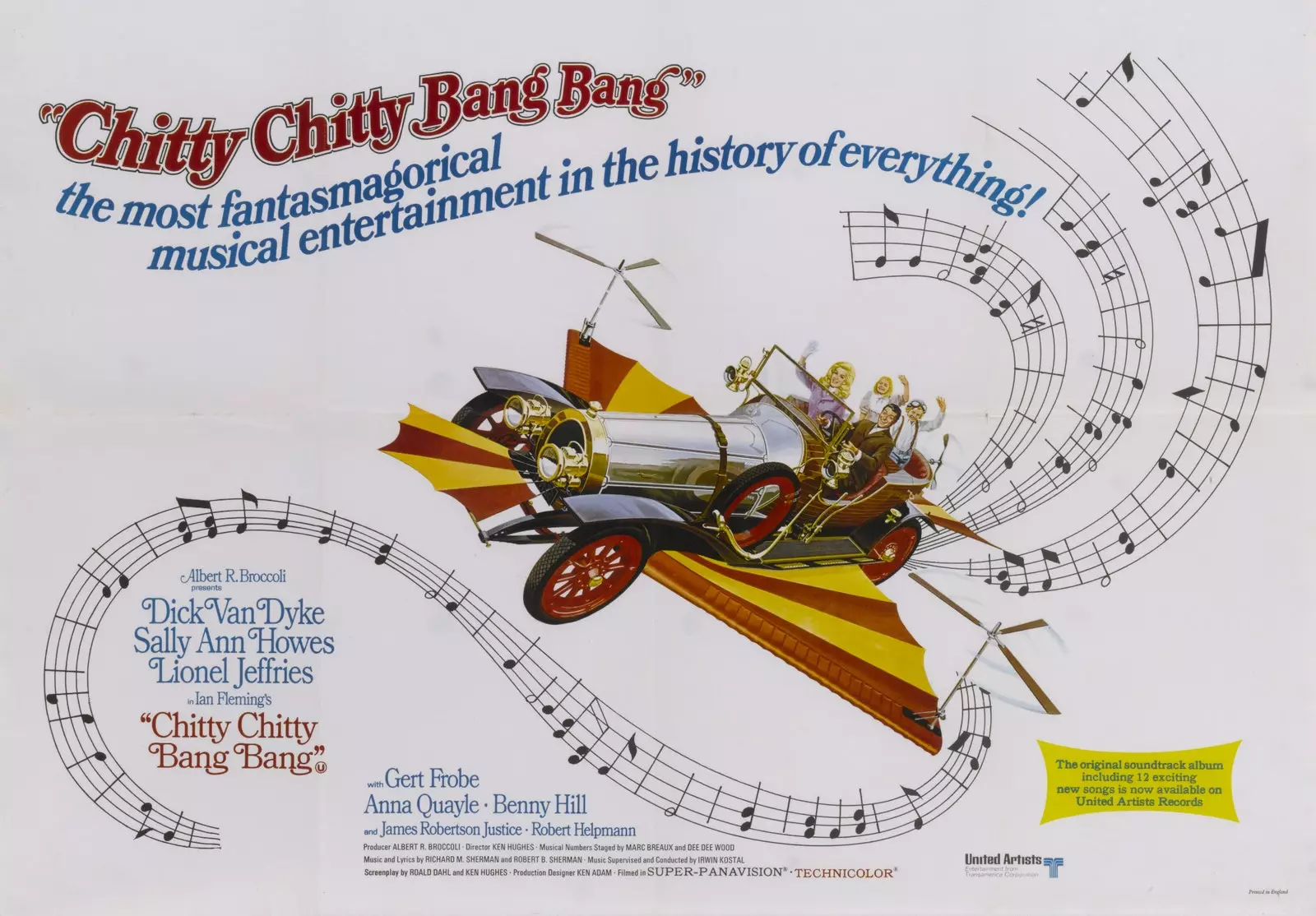 Πρωτότυπη αφίσα για τη μουσική ταινία Chitty Chitty Bang Bang.