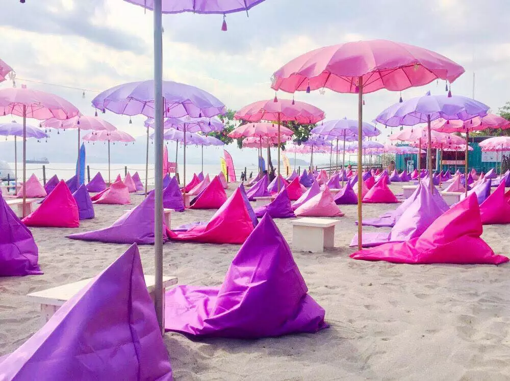 Sallë pritjeje Pink Bali në ishullin inflatable