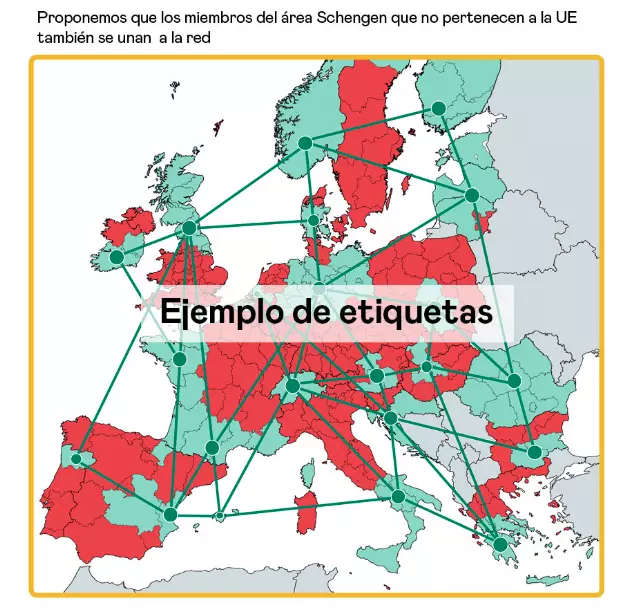 Eksempel på merke innenfor landene i Schengen-området