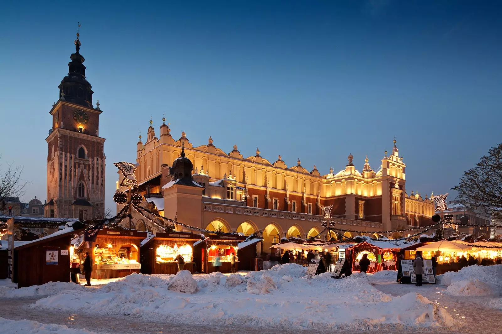 De Lakenhal van Krakau met Kerstmis