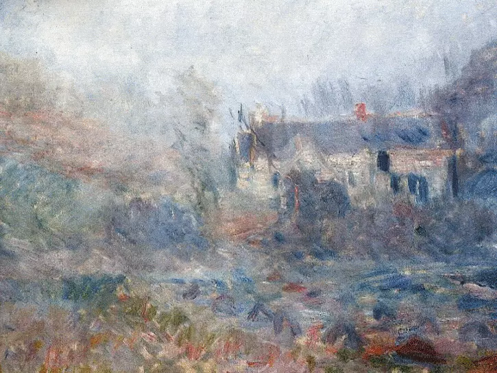 House At Falaise In Fog Claude Monet