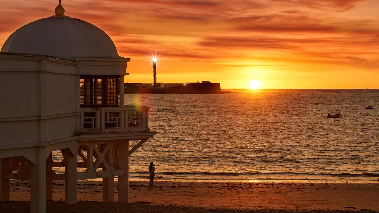 Solnedgangen i La Caleta i Cádiz er den smukkeste i Spanien