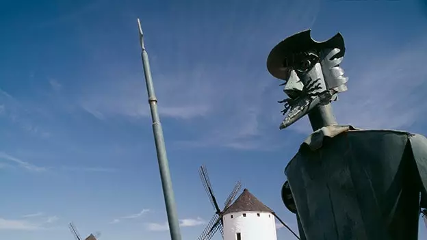 De opdager det berømte sted La Mancha, som Cervantes henviste til i Don Quixote