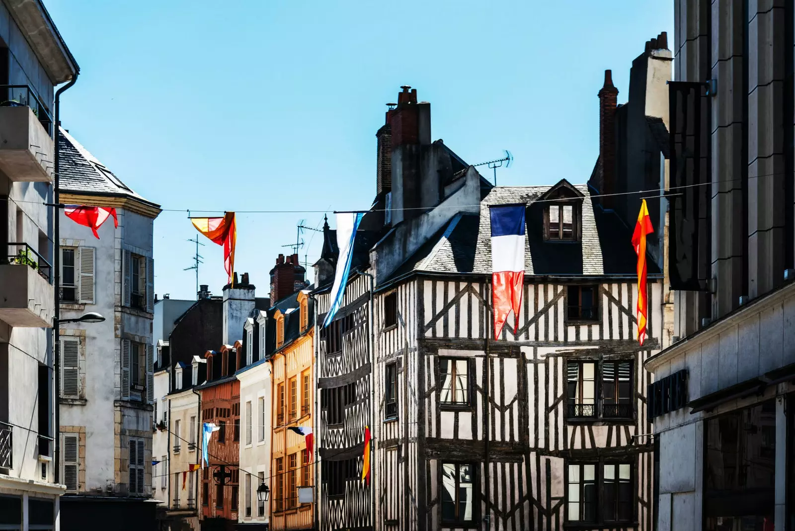 Façades à pans de bois à Orléans.