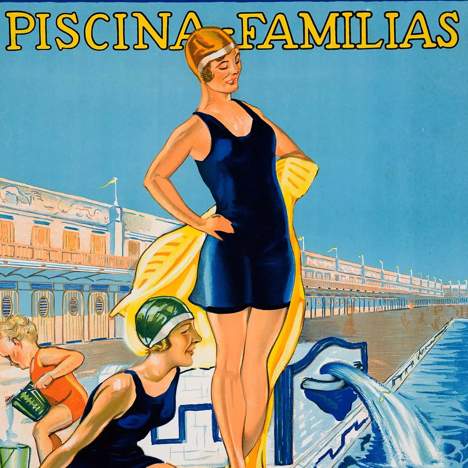 Vintage Poster vum San Sebastian Spa zu Barcelona