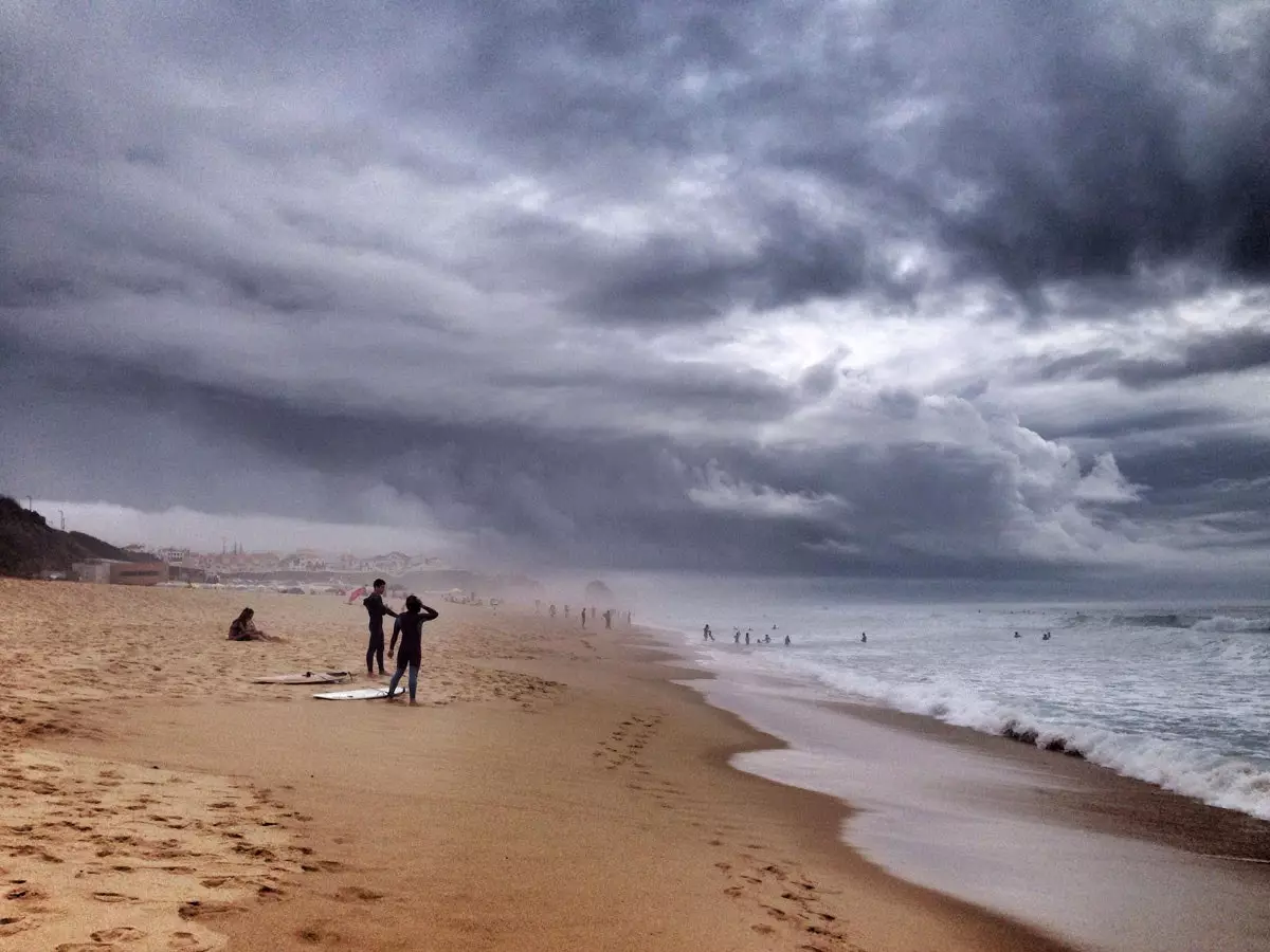 The nearby Atlantic coast beautiful and wintry