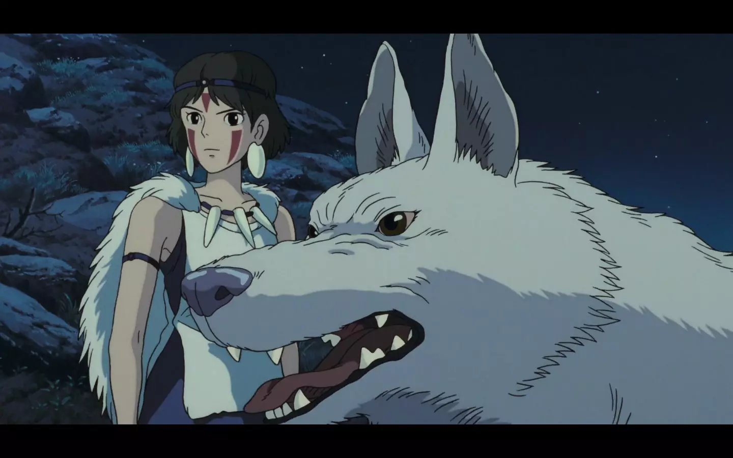 Mononoke grew up in the forest raised by a wolf goddess