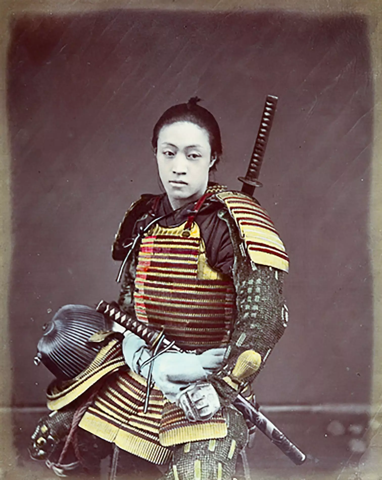 Foto antiga de um samurai