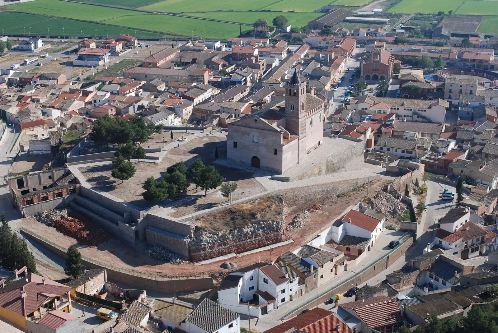 The Zaragoza town of Quinto seen from the air