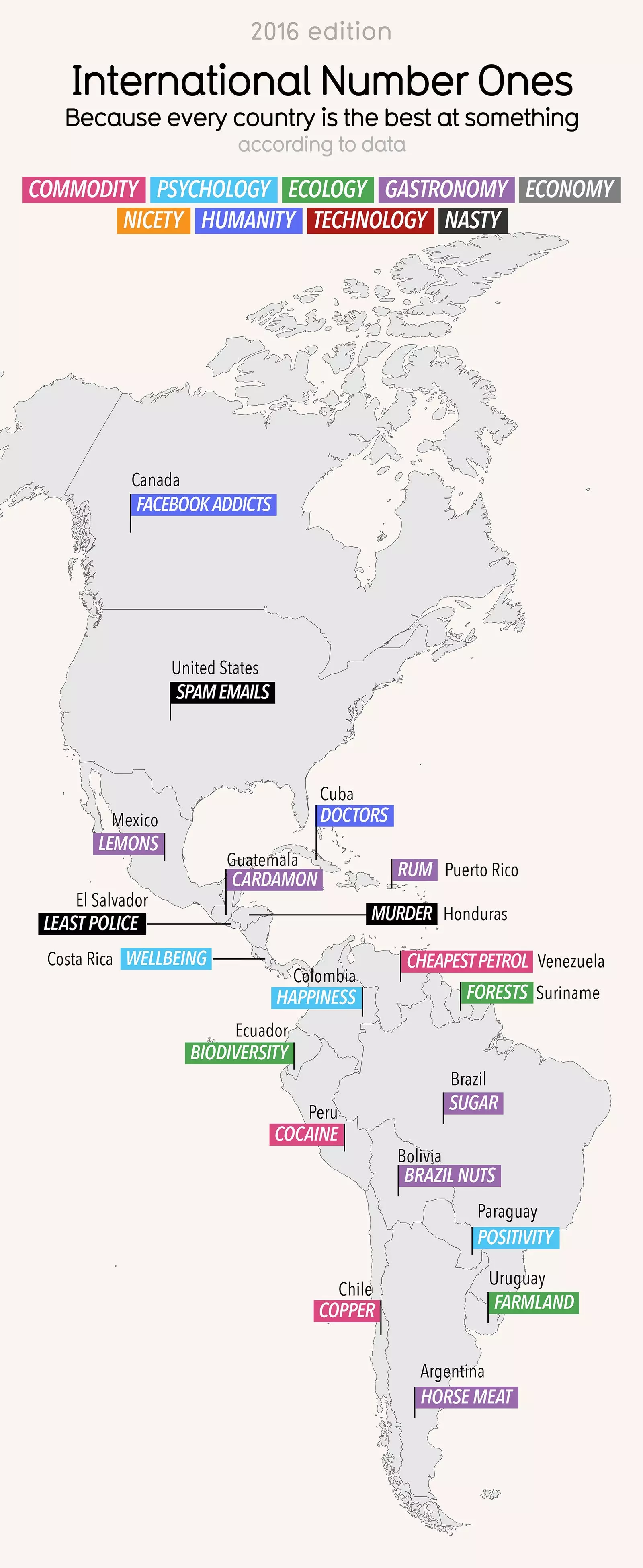 Seu país é o melhor do mundo em alguma coisa? Este mapa tem a resposta