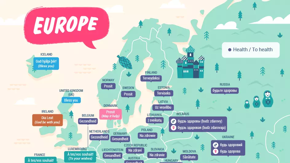 The maps to know how to respond to a sneeze around the world