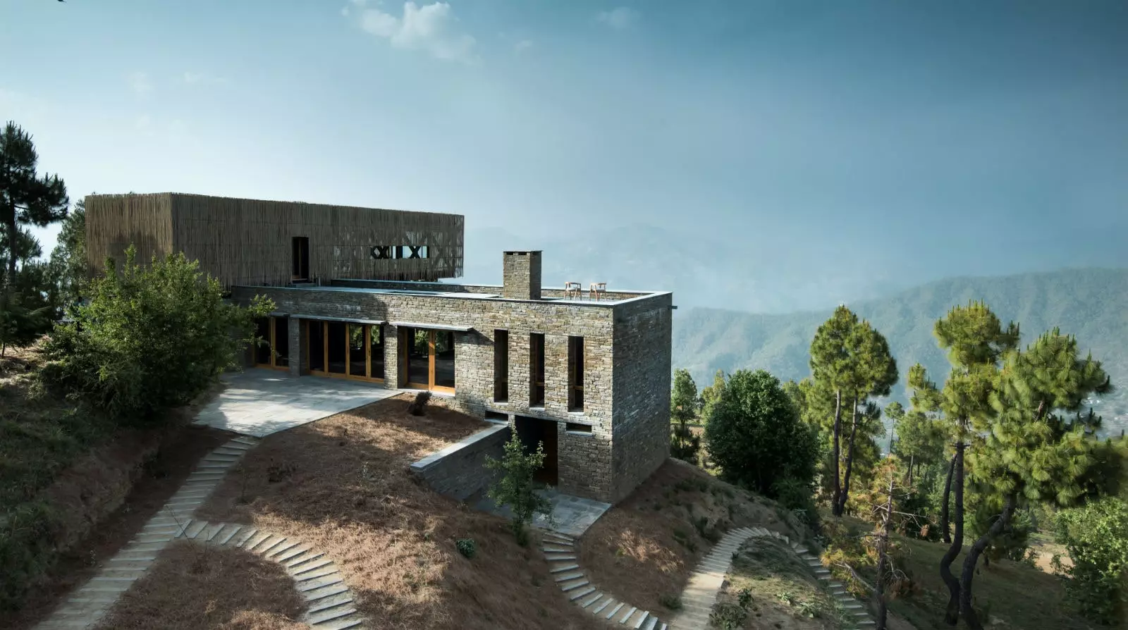 A luxury boutique hotel in the Himalayas.