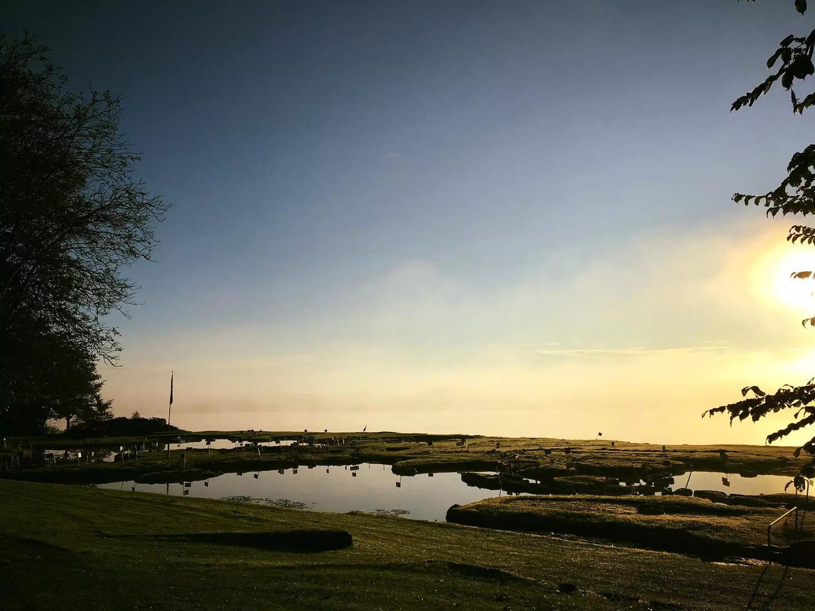 Matahari terbenam di taman Denmark