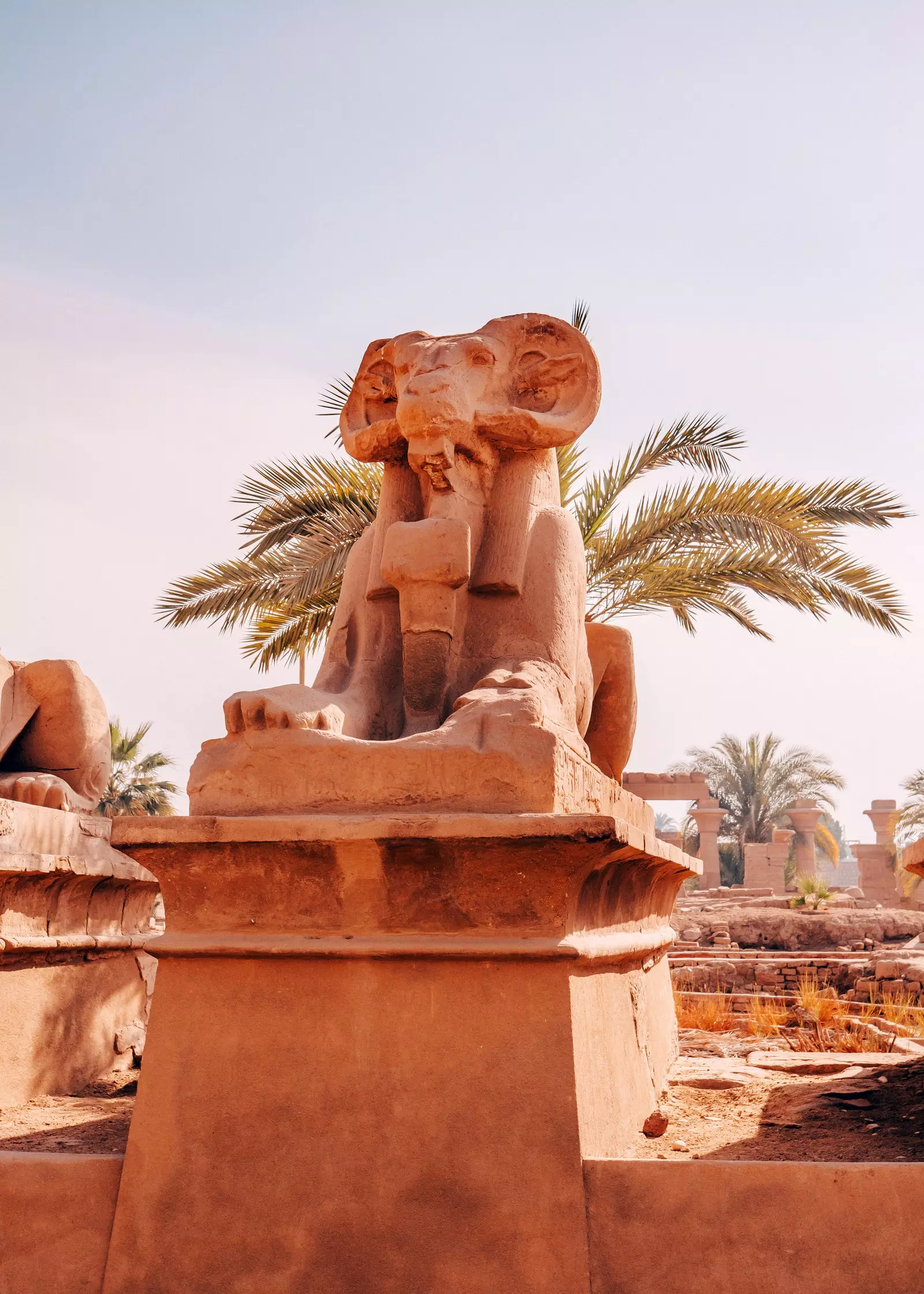 Statuia unui sfinx la templul Karnak Luxor