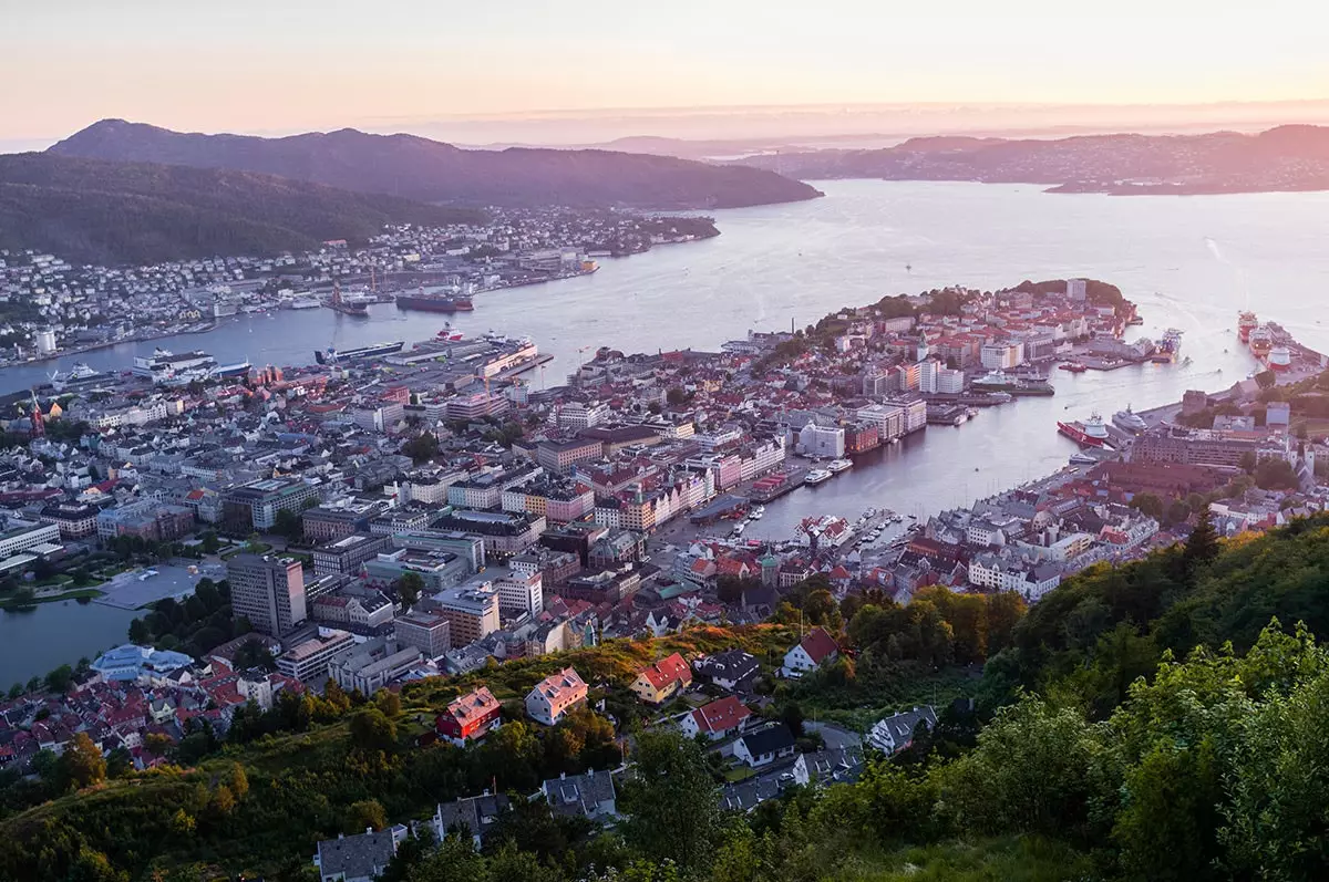 Aussicht vom Berg Fløyen