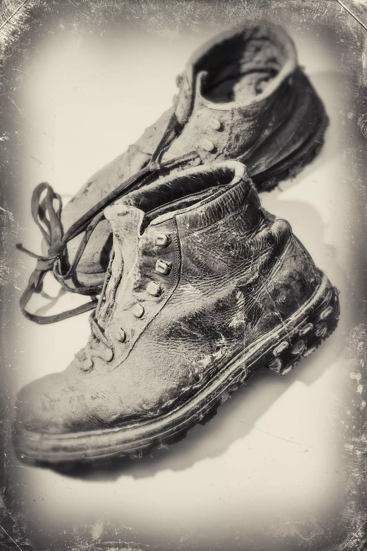 Rare climbing boots used in high mountain ascents.