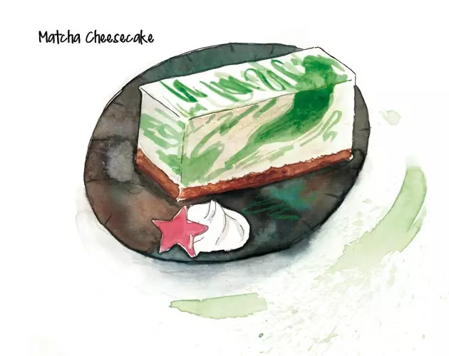 Tvarohový koláč Matcha