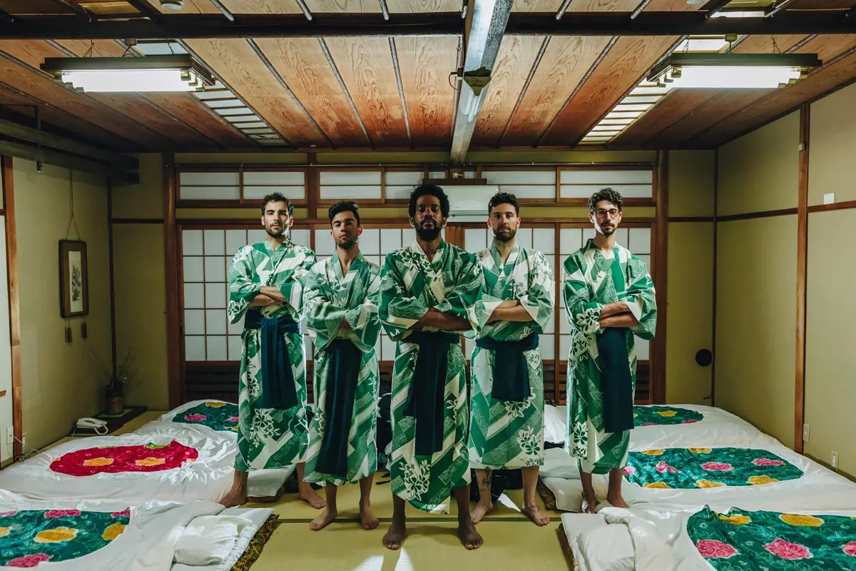 The Roosters in their kimonos