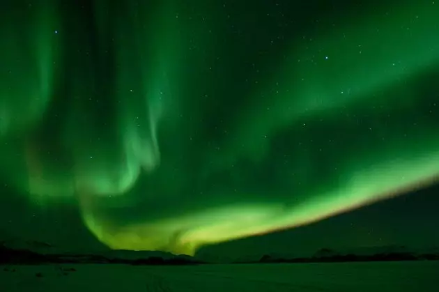 Aurora boreal vista des de l'Hotel Tundrea